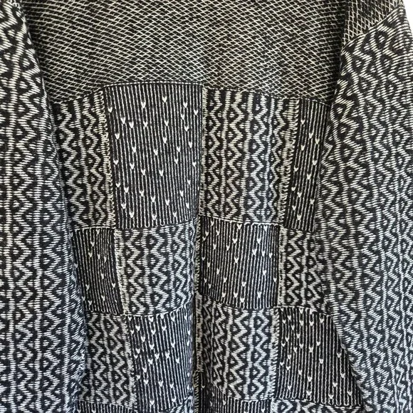 J. Jill Womens Black & White Patchwork Open Front Long Cardigan Sweater Large - Picture 10 of 15